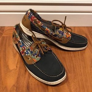 Sperry floral boat shoes